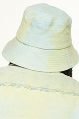 "MENDING HEARTS" EMBOSSED BUCKET HAT (LIGHT BLUE/SAND)