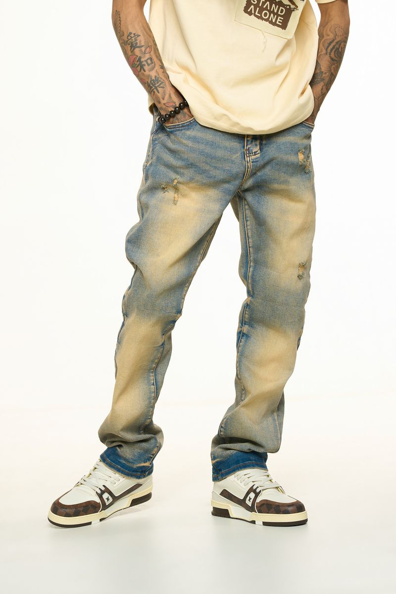 "HORIZON" STRAIGHT FIT DENIM (MEDIUM BLUE WASH)