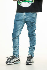 "WASHED AWAY" SKINNY DENIM (INDIGO)