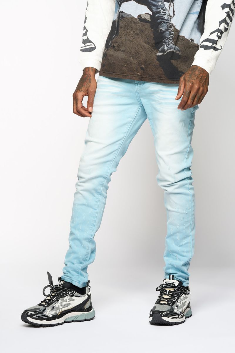 "SURVIVED" SKINNY DENIM (POWDER BLUE)