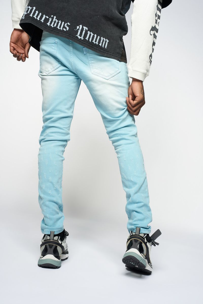 "SURVIVED" SKINNY DENIM (POWDER BLUE)