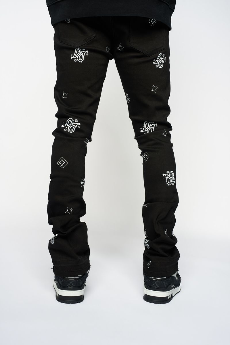 "STAR CROSSED" STACK DENIM (JET BLACK)