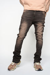 "WIIL YOU REMEMBER ME" STACK DENIM (BROWN)