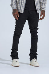 "FIRST MILLION" RHINESTONE STACK DENIM (JET BLACK)