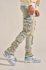 "EMPOWERED ESSENCE" STACK CARGO DENIM (LIGHT BLUE)