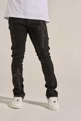 "ARISE" STACK DENIM (JET BLACK)