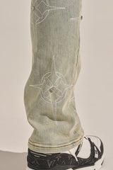 "WISH YOU WERE HERE" STACK DENIM (LIGHT BLUE)