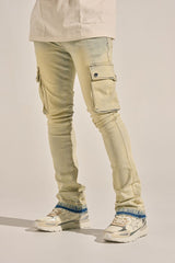 "BUILT TO HEAL" STACK CARGO DENIM (MEDIUM BLUE)