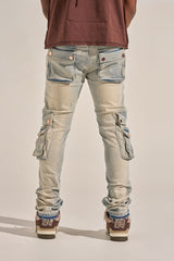 "24/7" STACK CARGO DENIM (BLUE WASH)