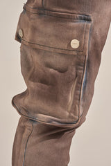 "BUILT TO HEAL" STACK CARGO DENIM (FADED MAROON)