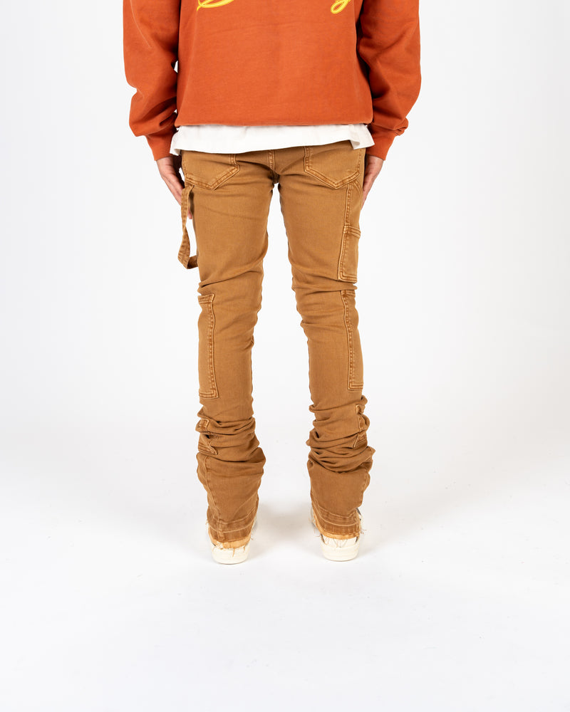 "VIBRANT VISIONS" CARGO FLARE STACK DENIM