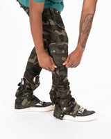 "JOURNEY TO GREATNESS" CARGO FLARE STACK DENIM