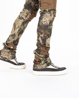 "MY PLEASURE" CARGO FLARE STACK DENIM