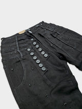 Come Home Rhinestone Straight Leg DENIM (Jet Black)
