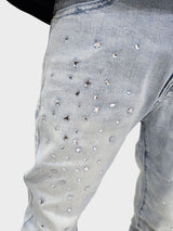 Milkyway Rhinestone SKINNY DENIM (Light Blue)