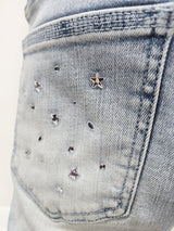 Milkyway Rhinestone SKINNY DENIM (Light Blue)