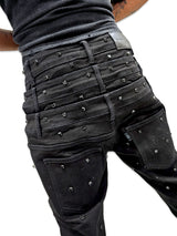 Come Home Rhinestone Straight Leg DENIM (Jet Black)