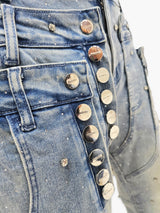 Come Home Rhinestone Straight Leg DENIM (Light Blue)