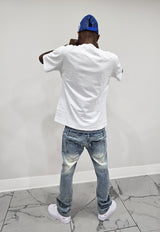 Come Home Rhinestone Straight Leg DENIM (Light Blue)