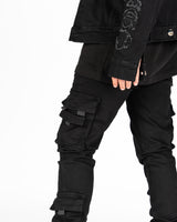 "EMPOWERED ESSENCE" CARGO FLARE STACK DENIM