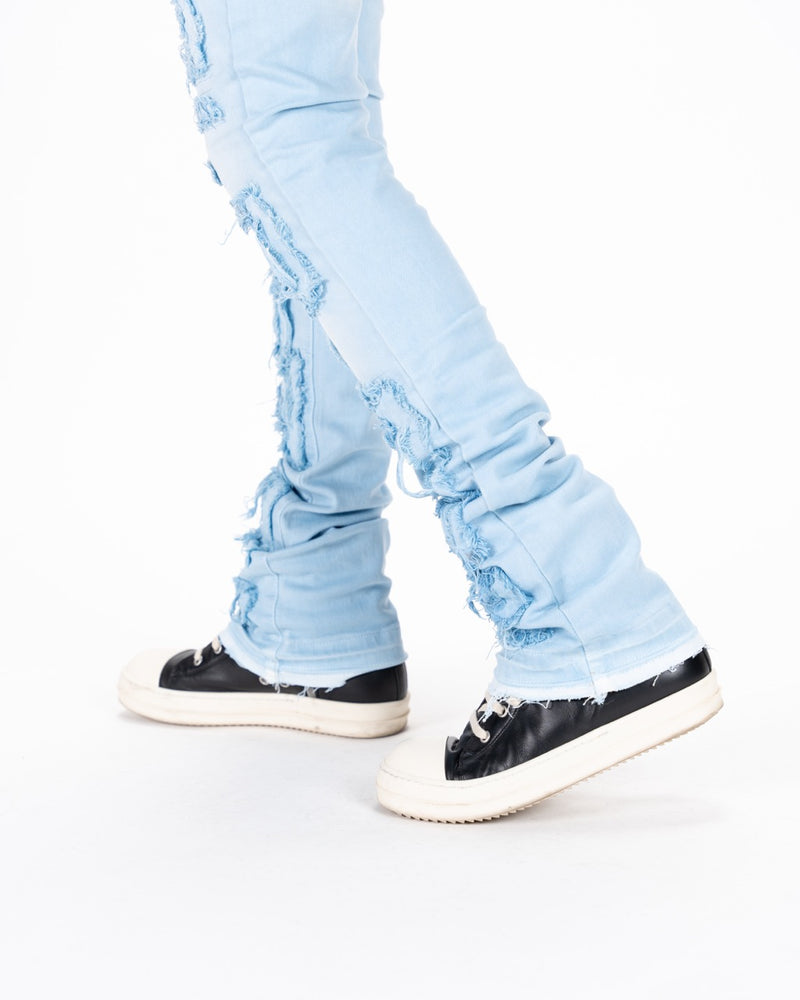 "INSPIRED BY" FLARE STACK DENIM