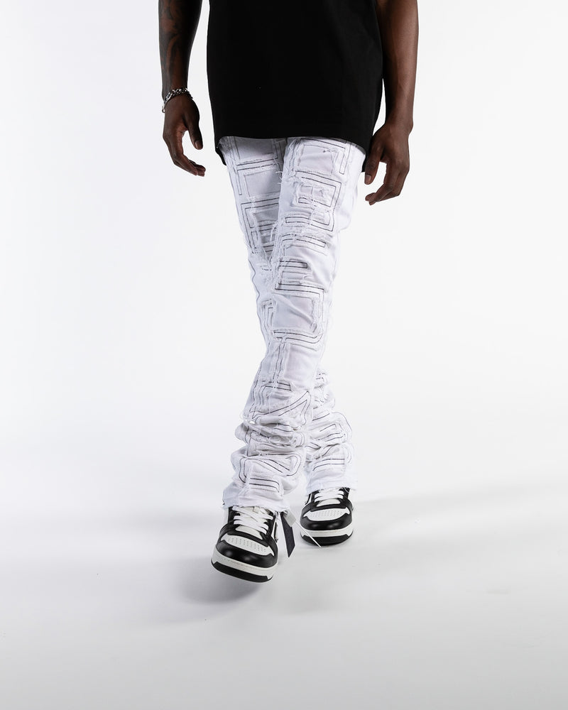 "INSPIRED BY" FLARE STACK DENIM