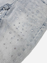 Milkyway Rhinestone SKINNY DENIM (Light Blue)