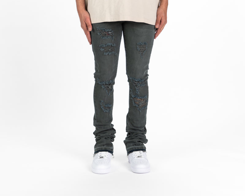 "GETTING THERE" FLARE STACK DENIM