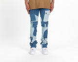 "MY PLEASURE" CARGO FLARE STACK DENIM