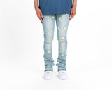 "NOW OR NEVER" FLARE STACK DENIM