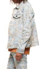 "DREAMS BLOSSOMING" DENIM JACKET (LIGHT BLUE)