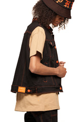 "DEFYING ODDS" VEST (JET BLACK/ORANGE)