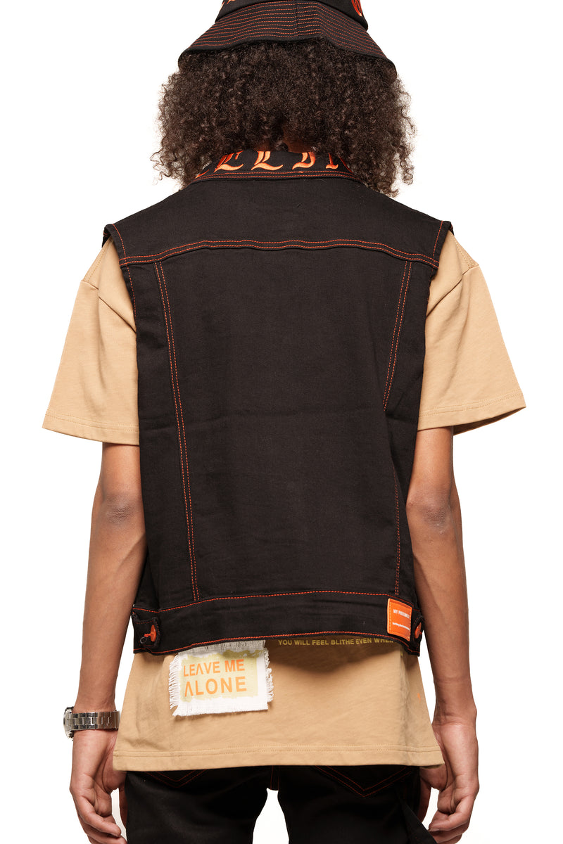 "DEFYING ODDS" VEST (JET BLACK/ORANGE)