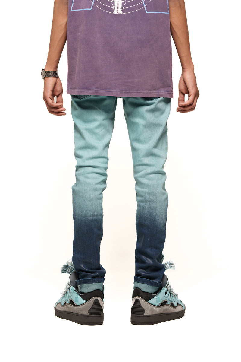 "INNER PEACE" WAX SKINNY DENIM (DARK NAVY)