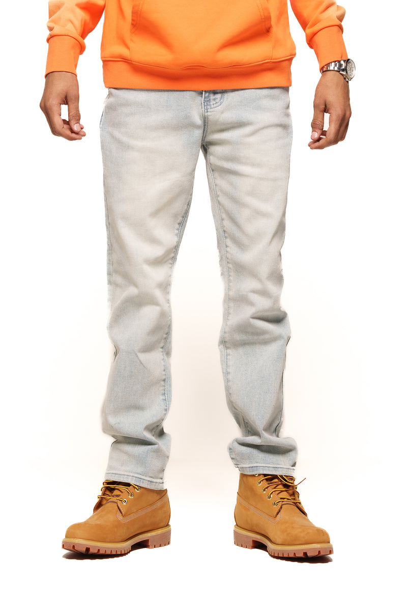 "LEARN FROM YESTERDAY" STRAIGHT FIT DENIM (LIGHT BLUE)