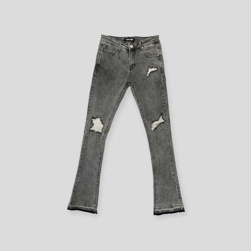 "SOULFUL SERENITY" FLARE STACK DENIM