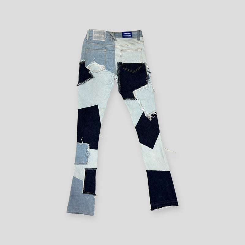 "LEFT IN THE PAST" FLARE STACK DENIM