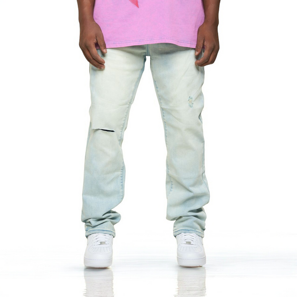 "HORIZON" STRAIGHT FIT DENIM (LIGHT BLUE SAND WASH)